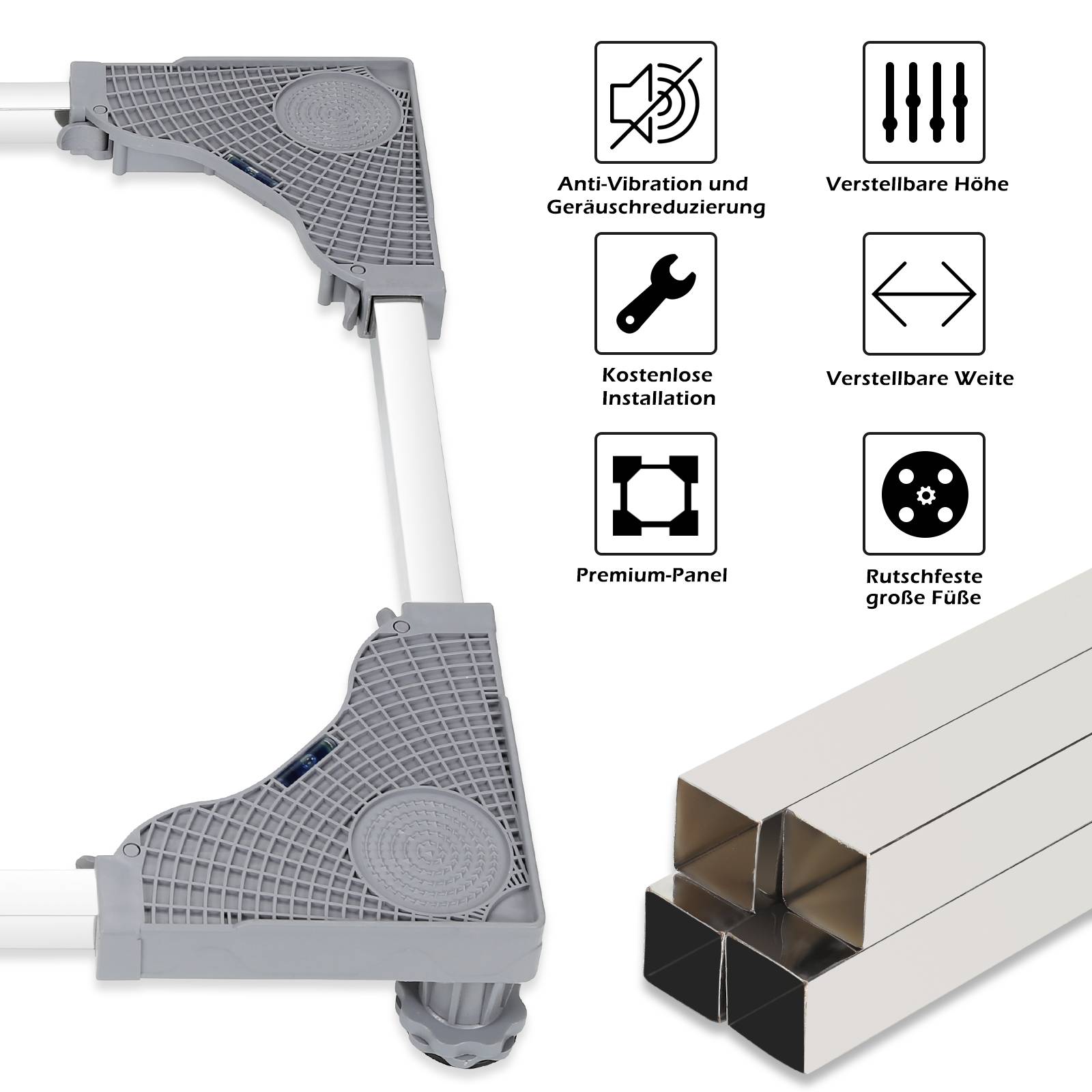 Waschmaschinen Untergestell Haushaltsgroßgeräte-Zubehör Podest Höhenverstellbar 4 Beine 40-65cm