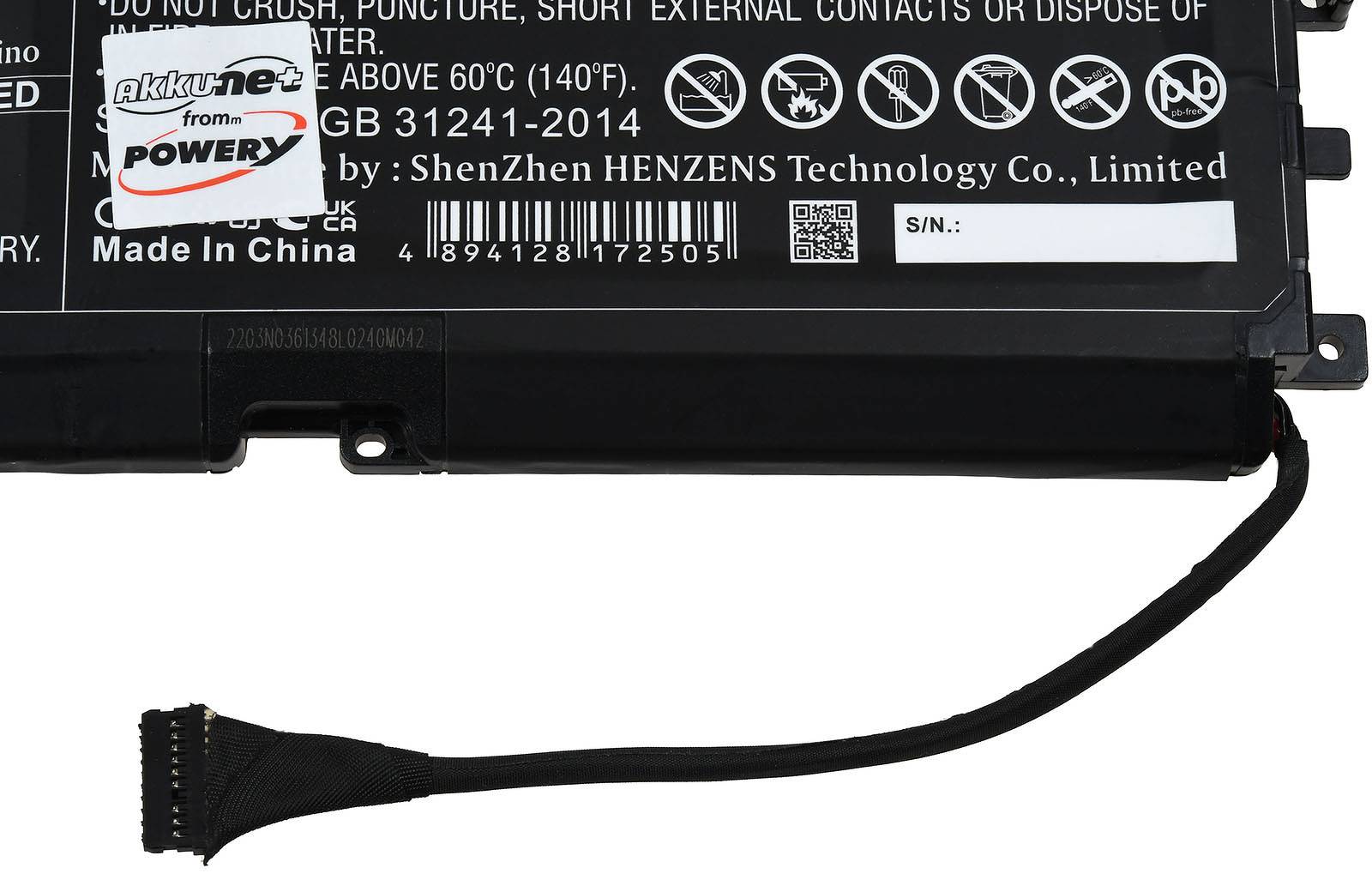 Powery Akku für Gaming-Laptop Razer RZ09-03304x, 15,4V, Li-Polymer