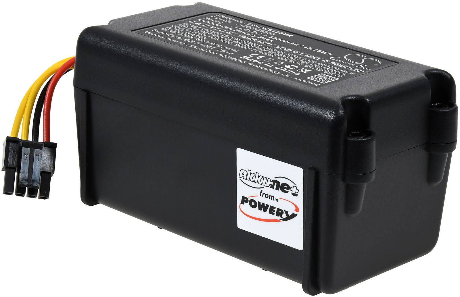 Powery Akku für Saugroboter Bagotte BL509, 14,4V, Li-Ion