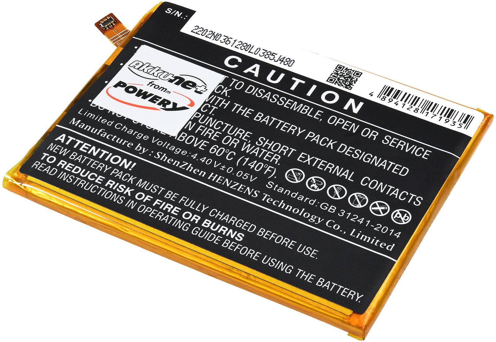 Powery Akku passend für Smartphone ZTE Blade A5 2020, Blade A7 Prime, Typ Li3931T44P8h806139, 3,85V, Li-Polymer