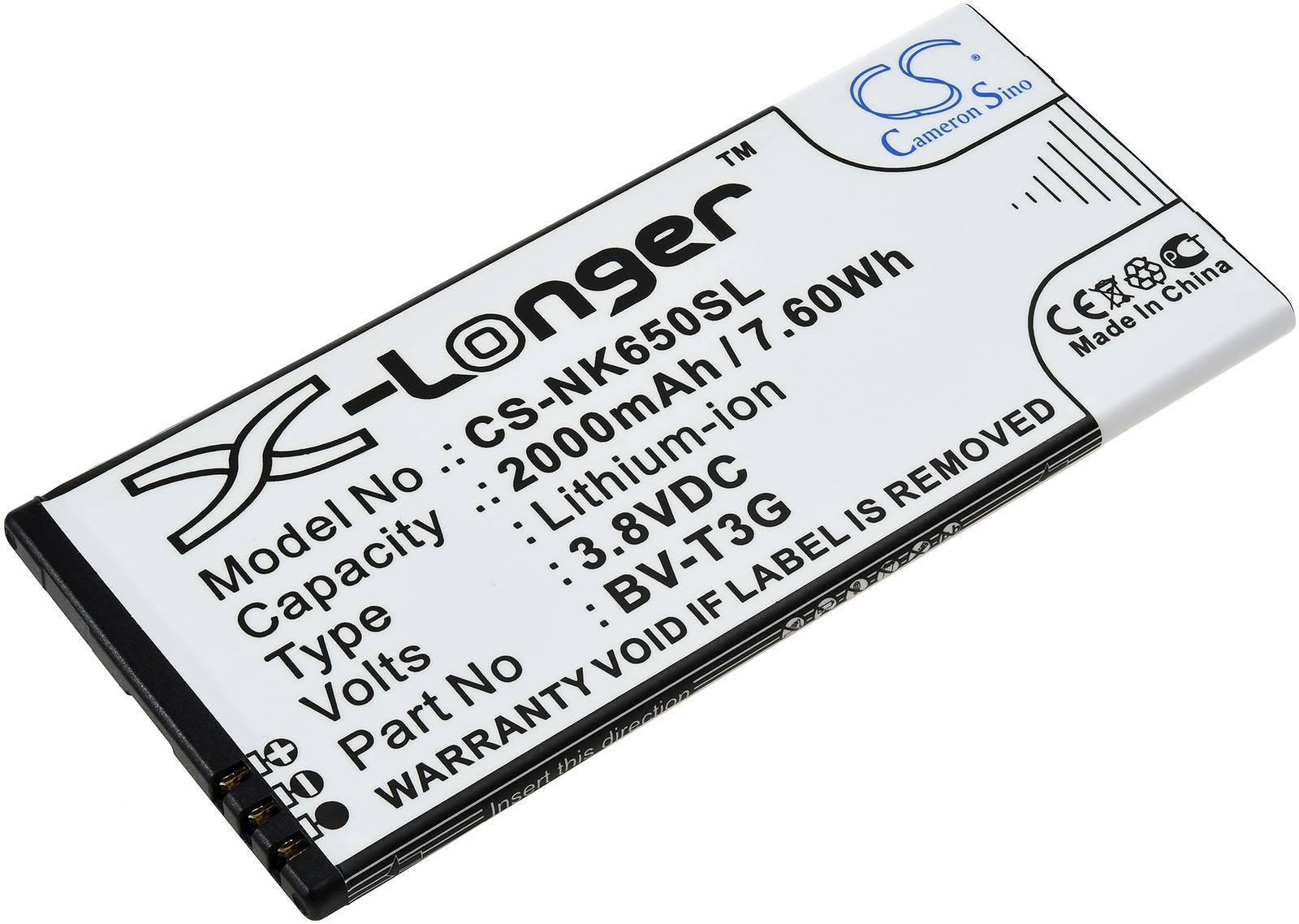 Powery Akku kompatibel mit Nokia Typ BV-T3G, 3,8V, Li-Ion