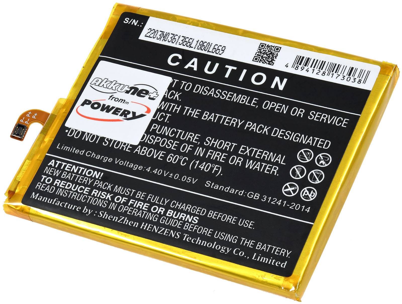 Powery Akku kompatibel mit Motorola Typ LZ50, 3,85V, Li-Polymer