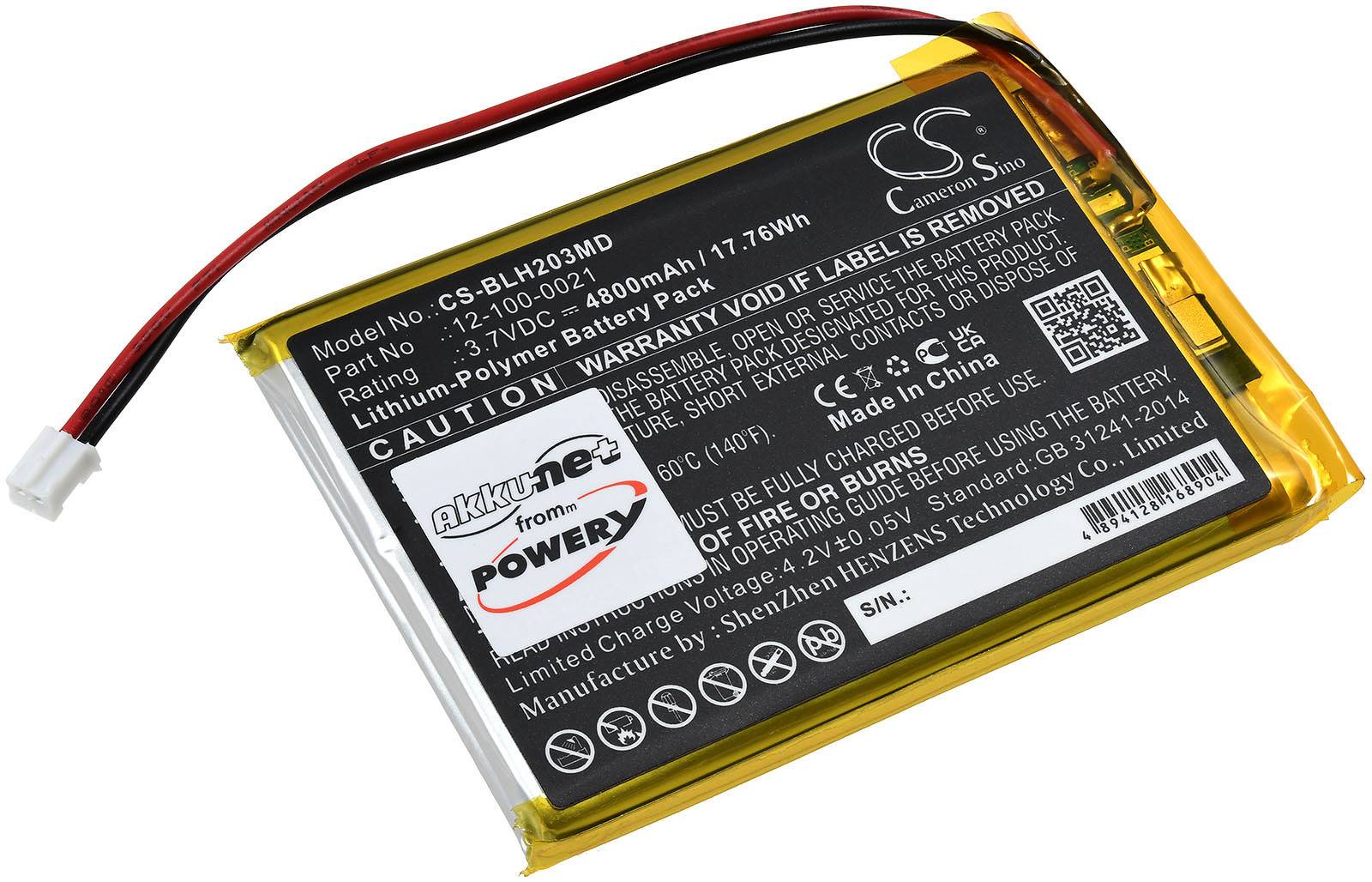 Powery Akku für Biolight BLT-203, 3,7V, Li-Polymer