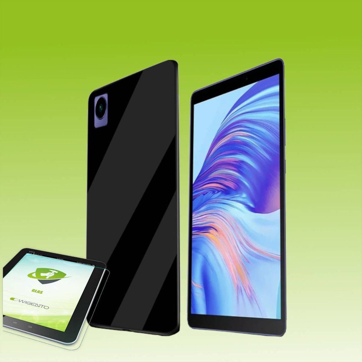 Für Oppo Realme Pad Mini Schwarz Hülle Tablet Etuis Tasche Cover + H9 Hart Glas