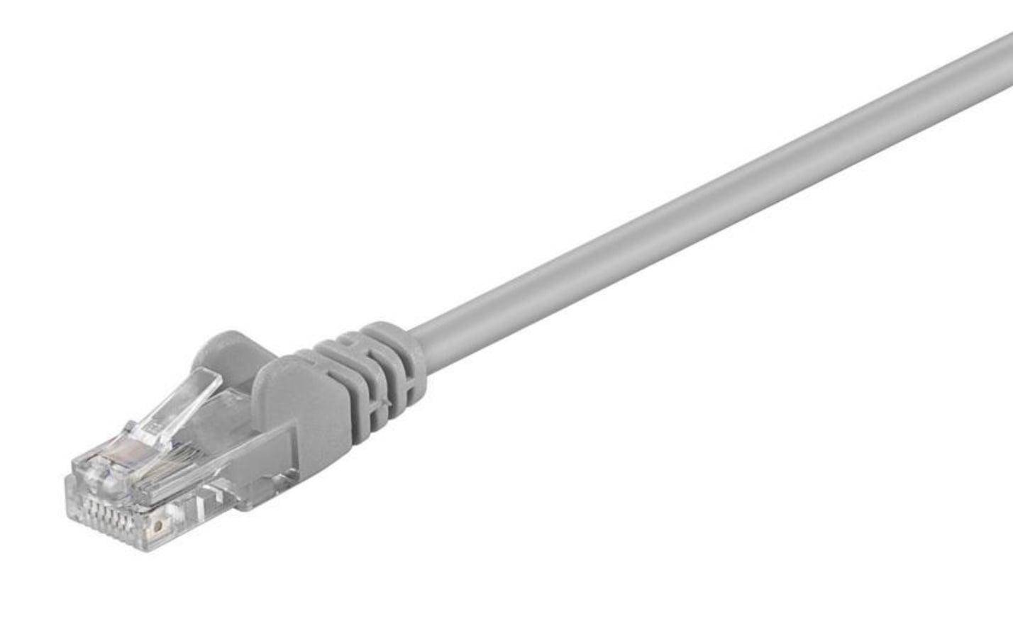 CAT 5e Netzwerkkabel, U/UTP, grau - Länge: 0,25 m