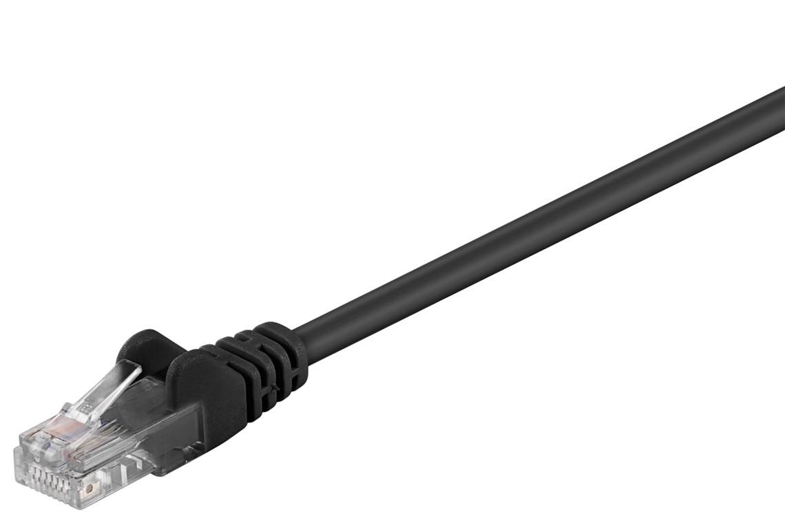 Goobay CAT 5e Patchkabel, U/UTP, Schwarz 30 m