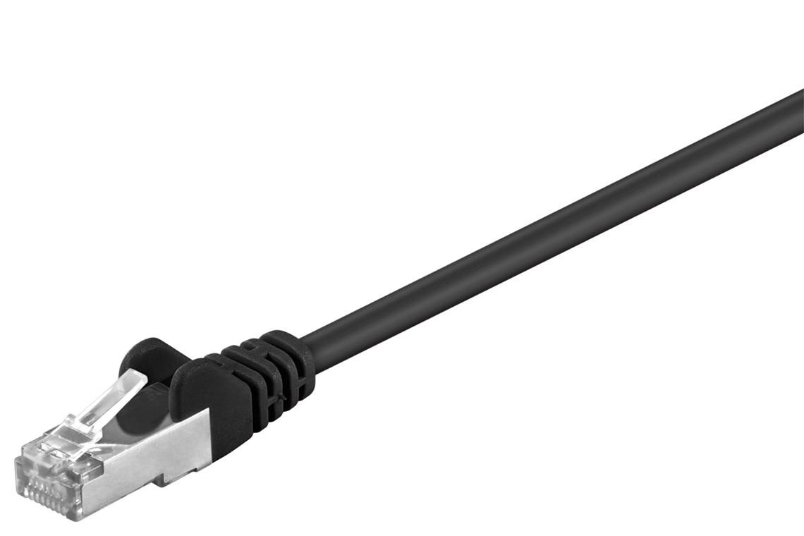 Goobay CAT 5e Patchkabel, SF/UTP, Schwarz 25 m