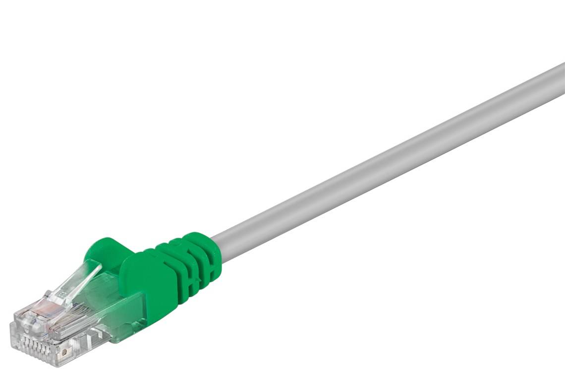 Goobay CAT 5e Crossover-Patchkabel, U/UTP, Grau-Grün 0,25 m