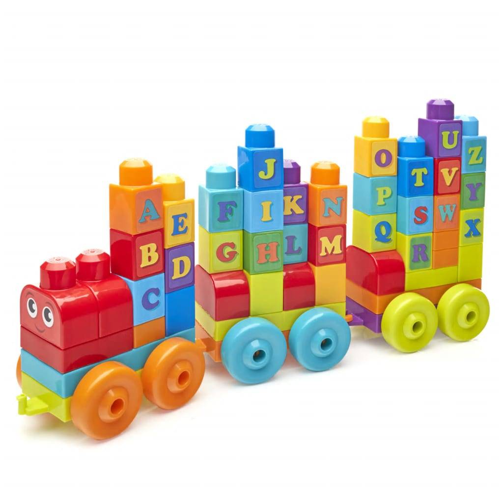 Mega Bloks Erste Bauarbeiter 60-teiliger ABC Lernzug ​​DXH35