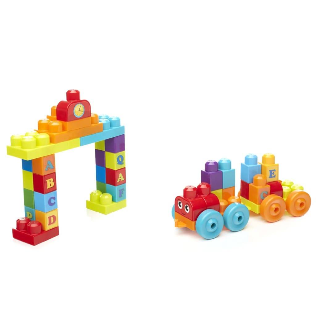 Mega Bloks Erste Bauarbeiter 60-teiliger ABC Lernzug ​​DXH35
