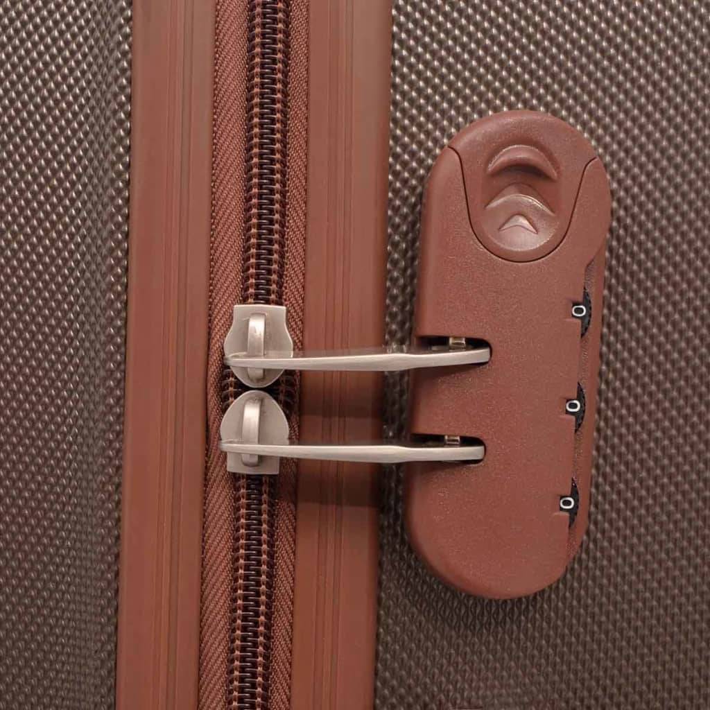 vidaXL Vierteiliges Hartschalen-Trolley-Set Kaffeebraun