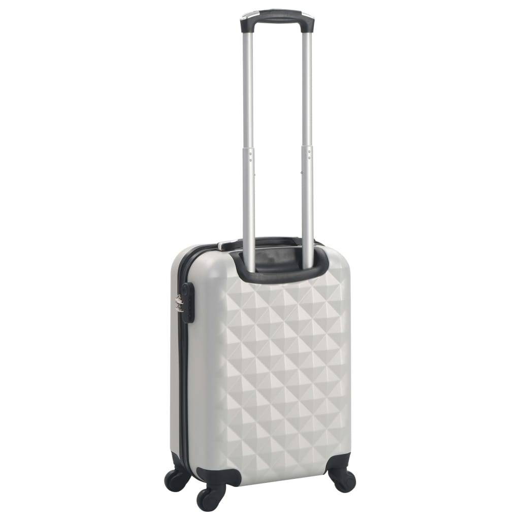 vidaXL Hartschalen-Trolley Helles Silber ABS