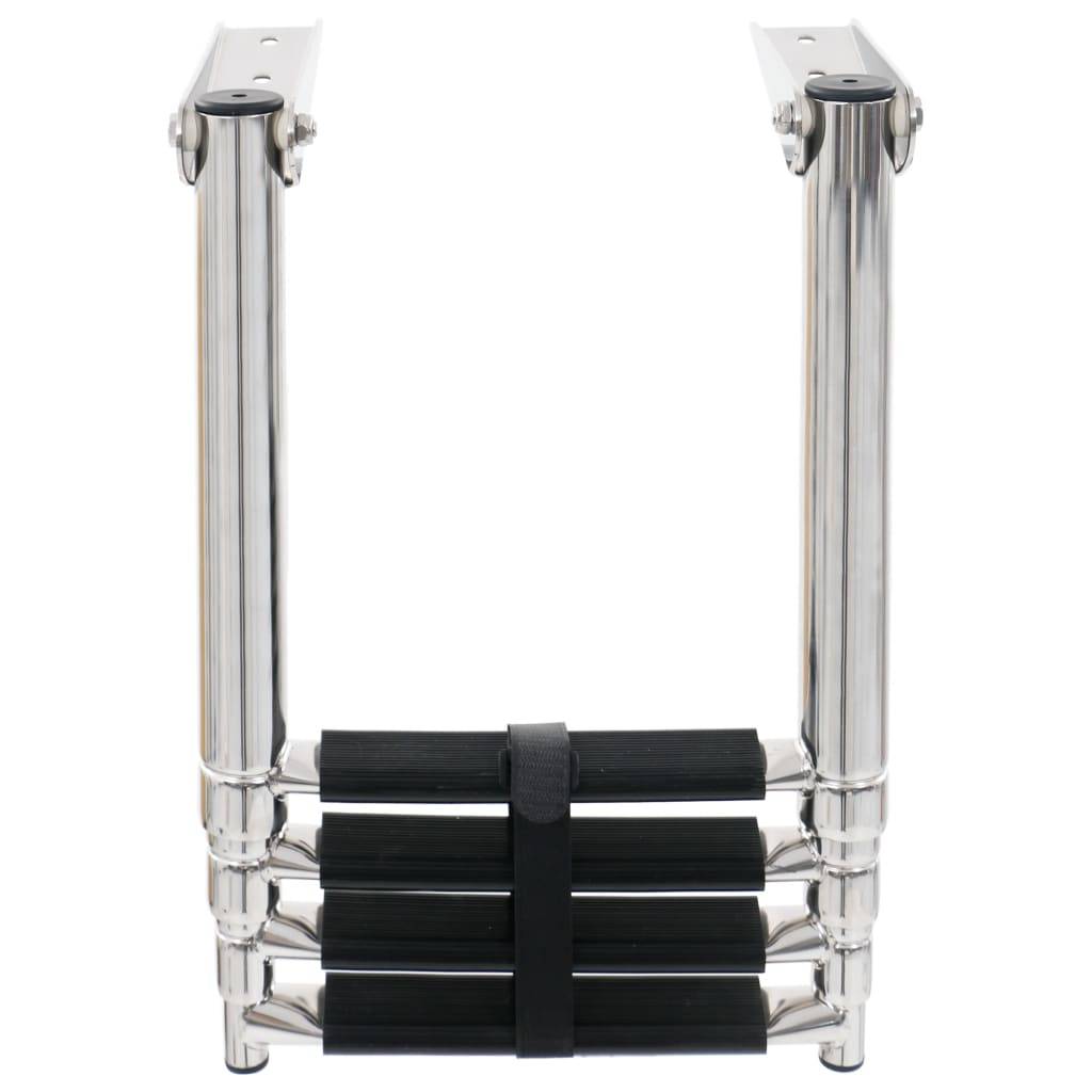 vidaXL Einstiegsleiter 4 Stufen Edelstahl