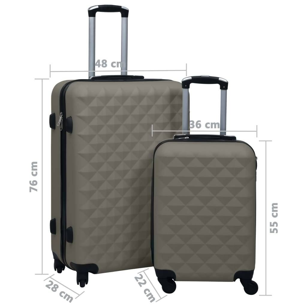 vidaXL Hartschalen-Trolley-Set 2 Stk. Anthrazit ABS