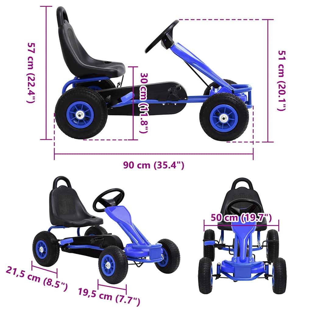 vidaXL Pedal Go-Kart mit Luftreifen Blau