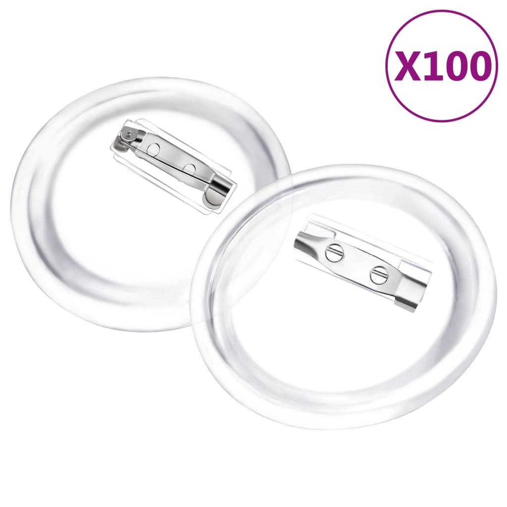 vidaXL Button-Set mit Anstecknadel 100 Stk. Acryl 44 mm