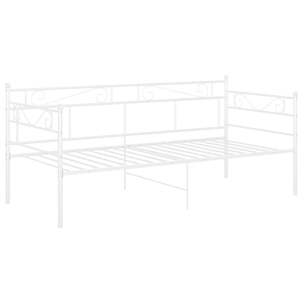 vidaXL Schlafsofa Bettgestell Weiß Metall 90x200 cm