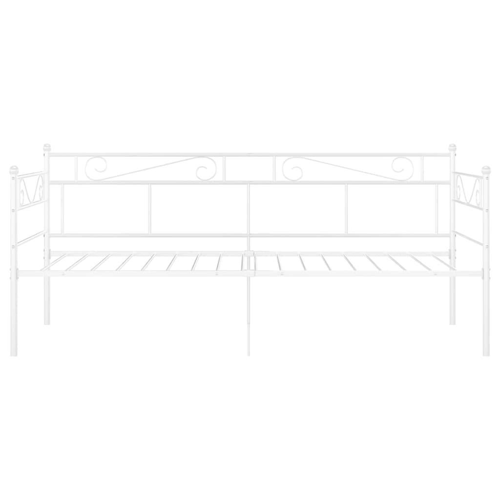 vidaXL Schlafsofa Bettgestell Weiß Metall 90x200 cm