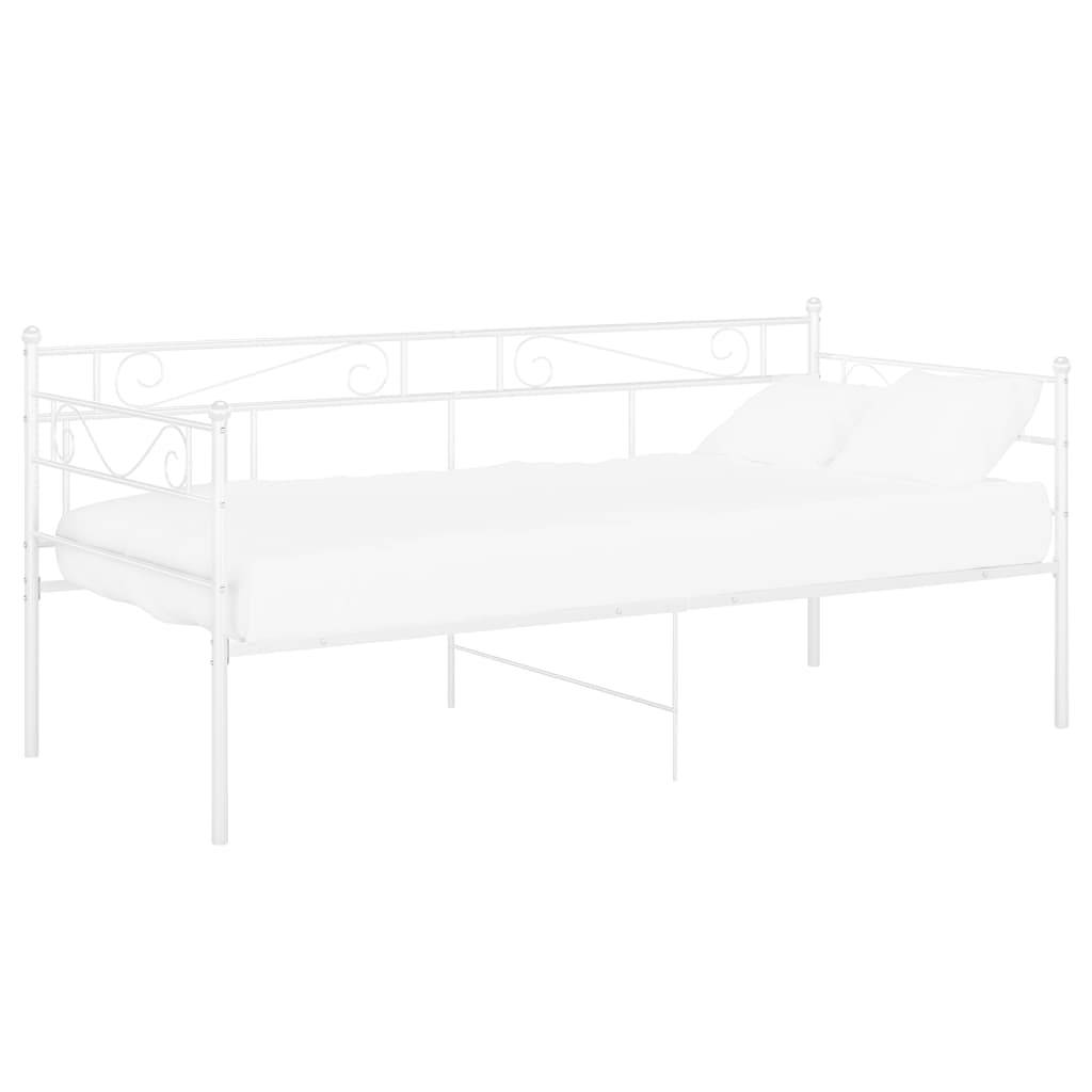 vidaXL Schlafsofa Bettgestell Weiß Metall 90x200 cm