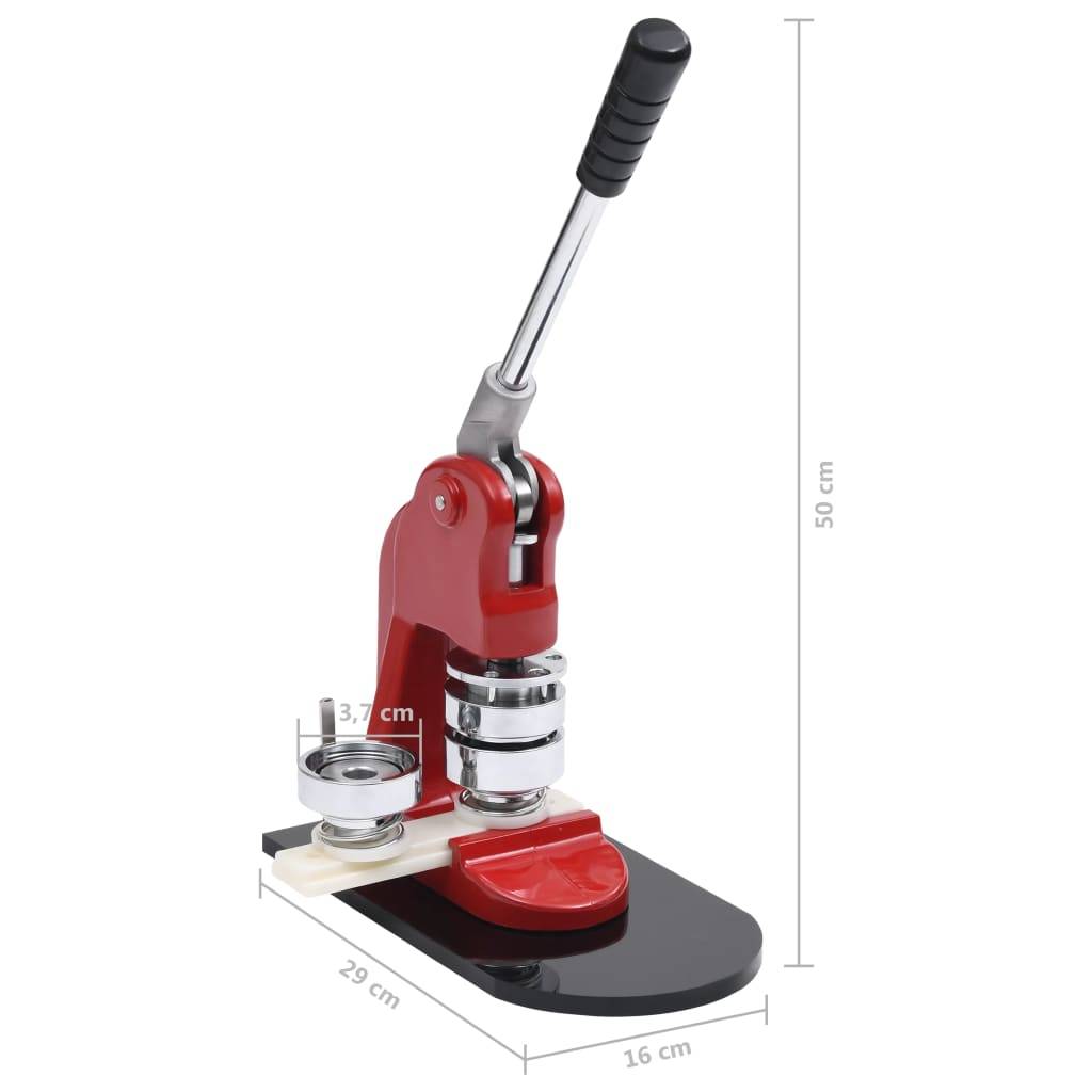 vidaXL Buttonmaschine mit 500 Button-Teilen 37 mm
