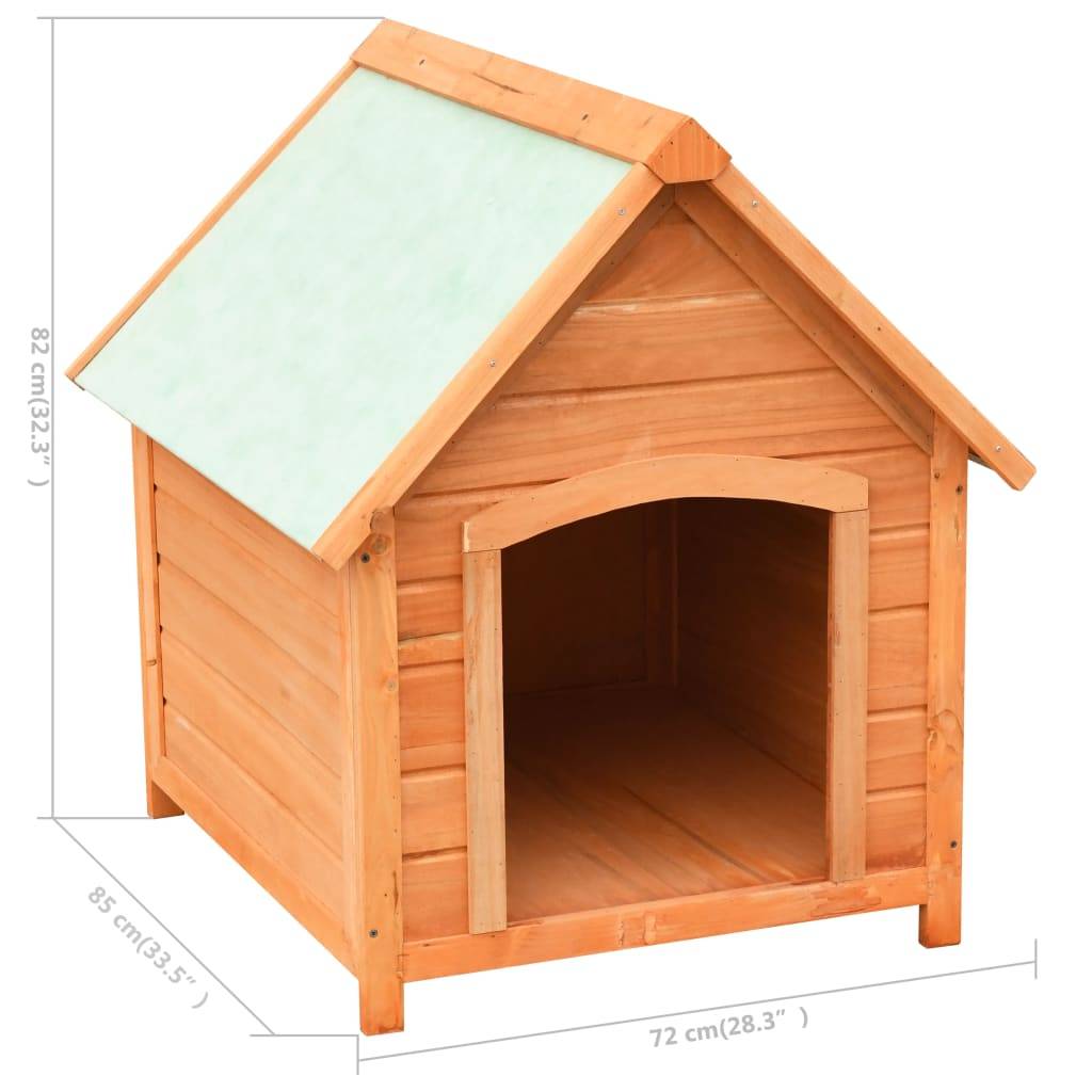 vidaXL Hundehütte Kiefernholz & Tannenholz Massiv 72x85x82 cm