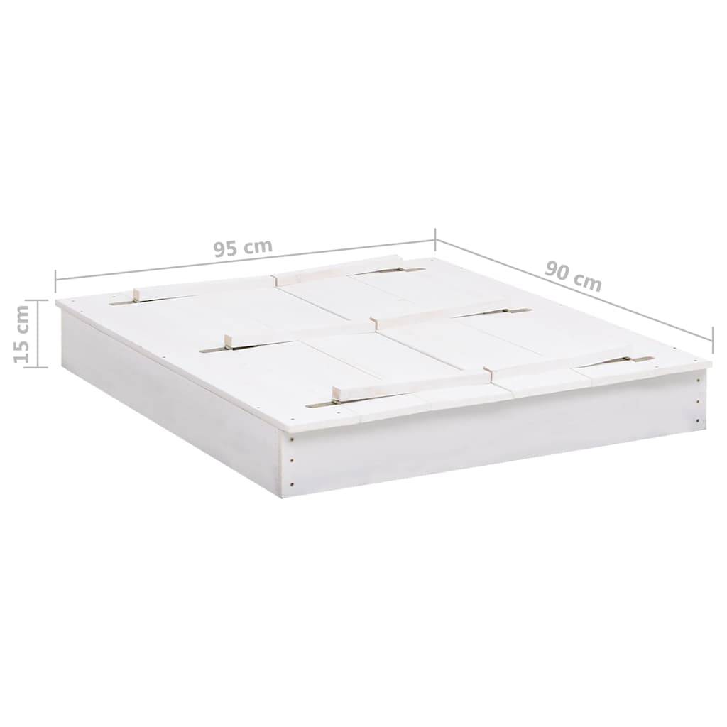 vidaXL Sandkasten Tannenholz Weiß 95x90x15 cm