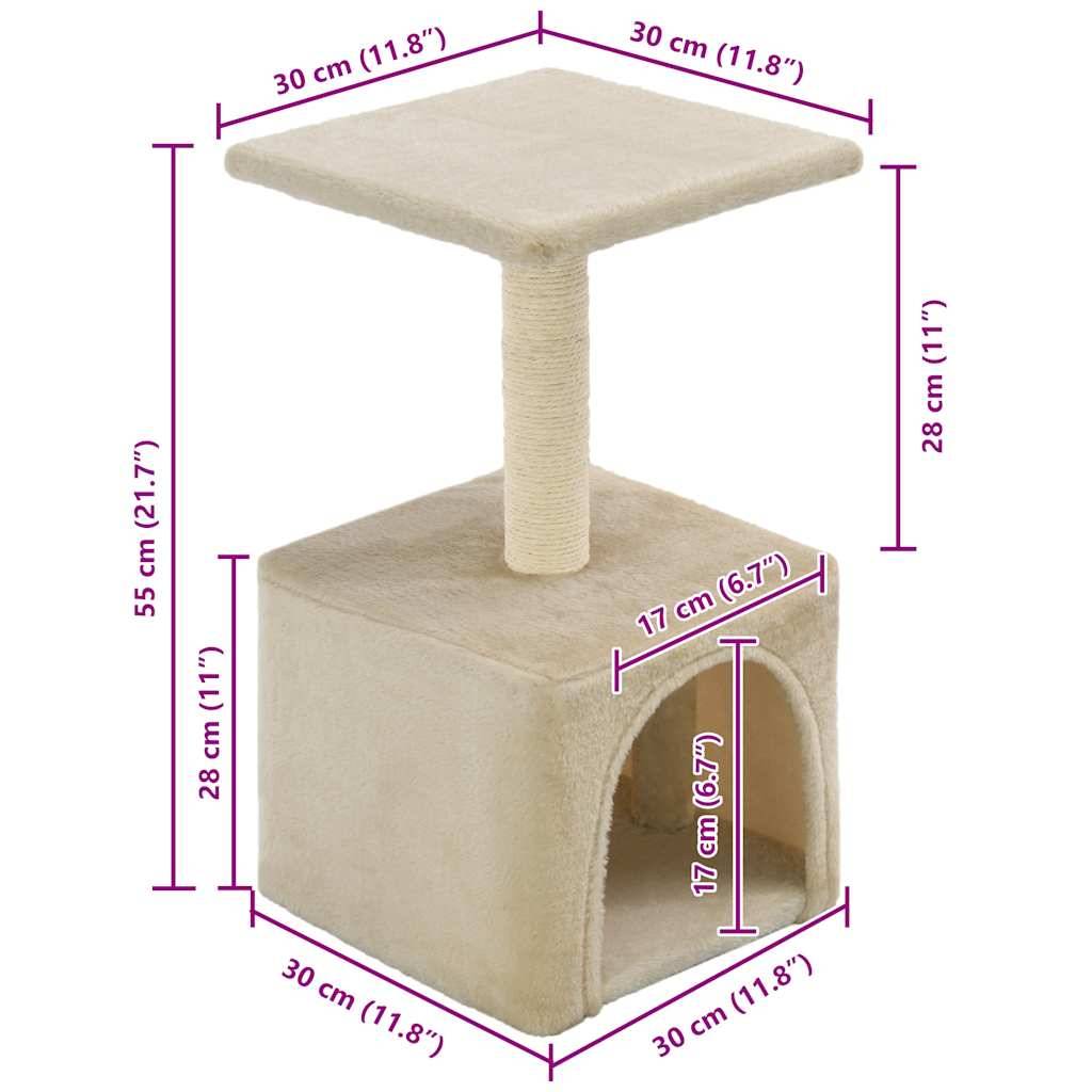 vidaXL Katzen-Kratzbaum Sisal 55 cm Beige