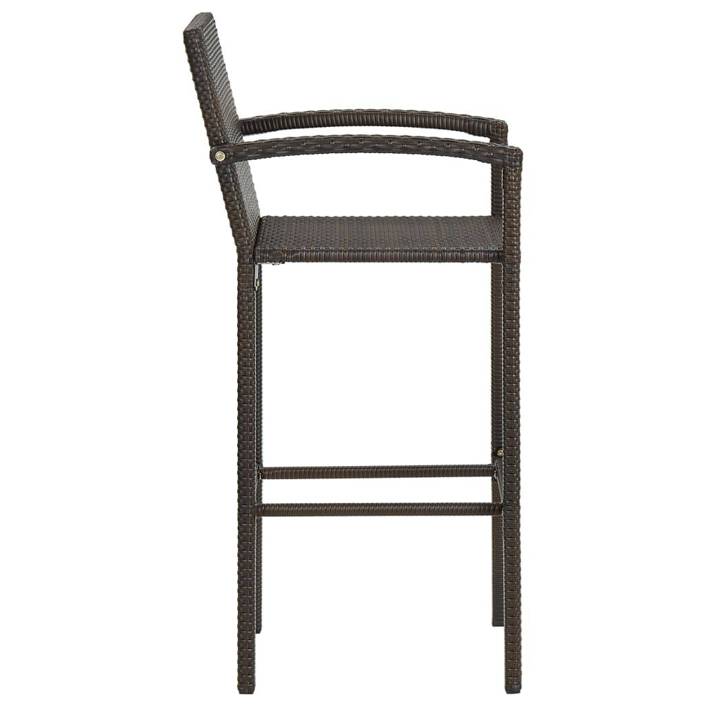 vidaXL Barhocker 4 Stk. Braun Poly Rattan
