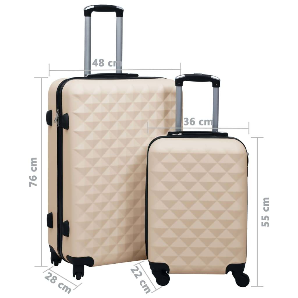 vidaXL Hartschalen-Trolley-Set 2 Stk. Golden ABS