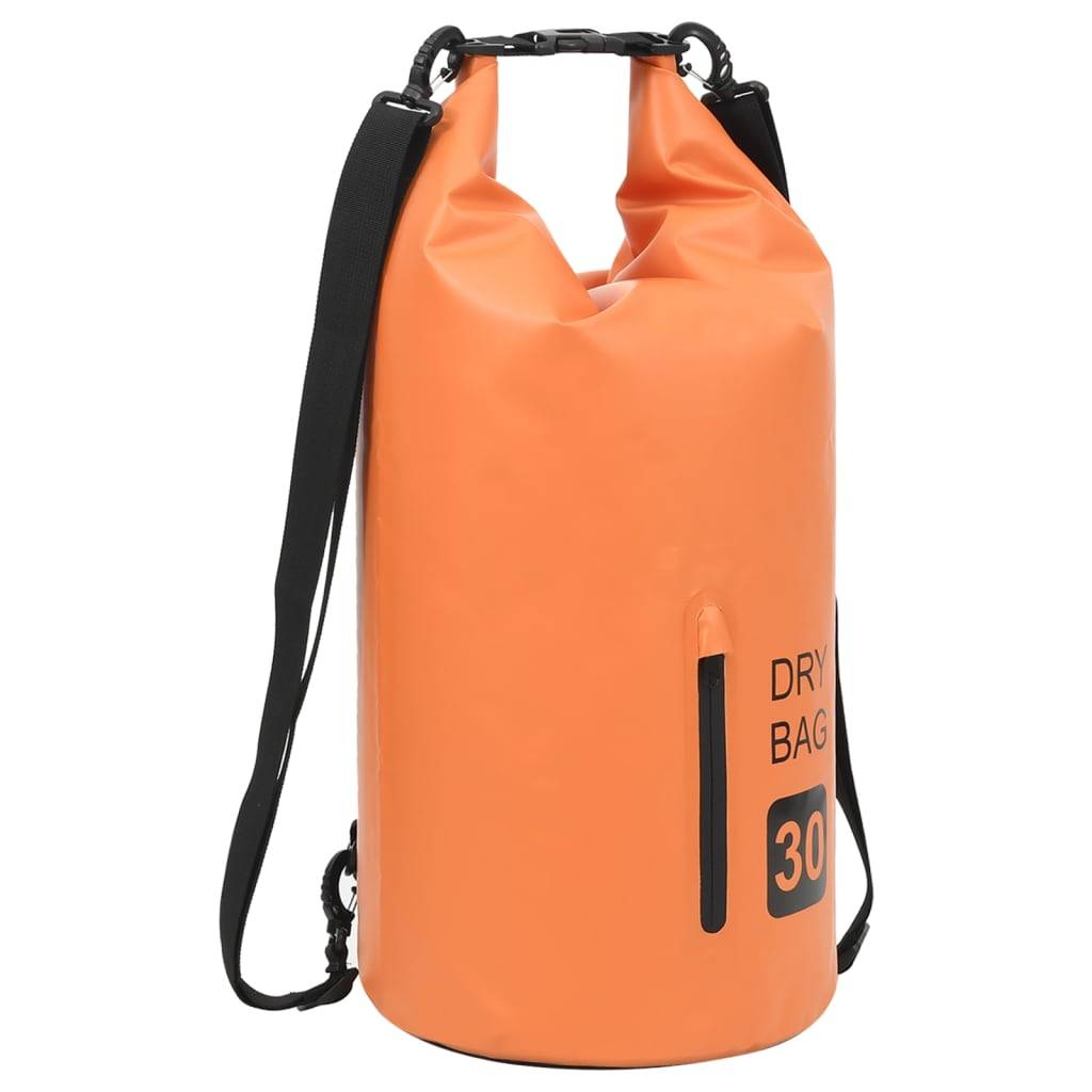 vidaXL Trockensack mit Reißverschluss Orange 30 L PVC