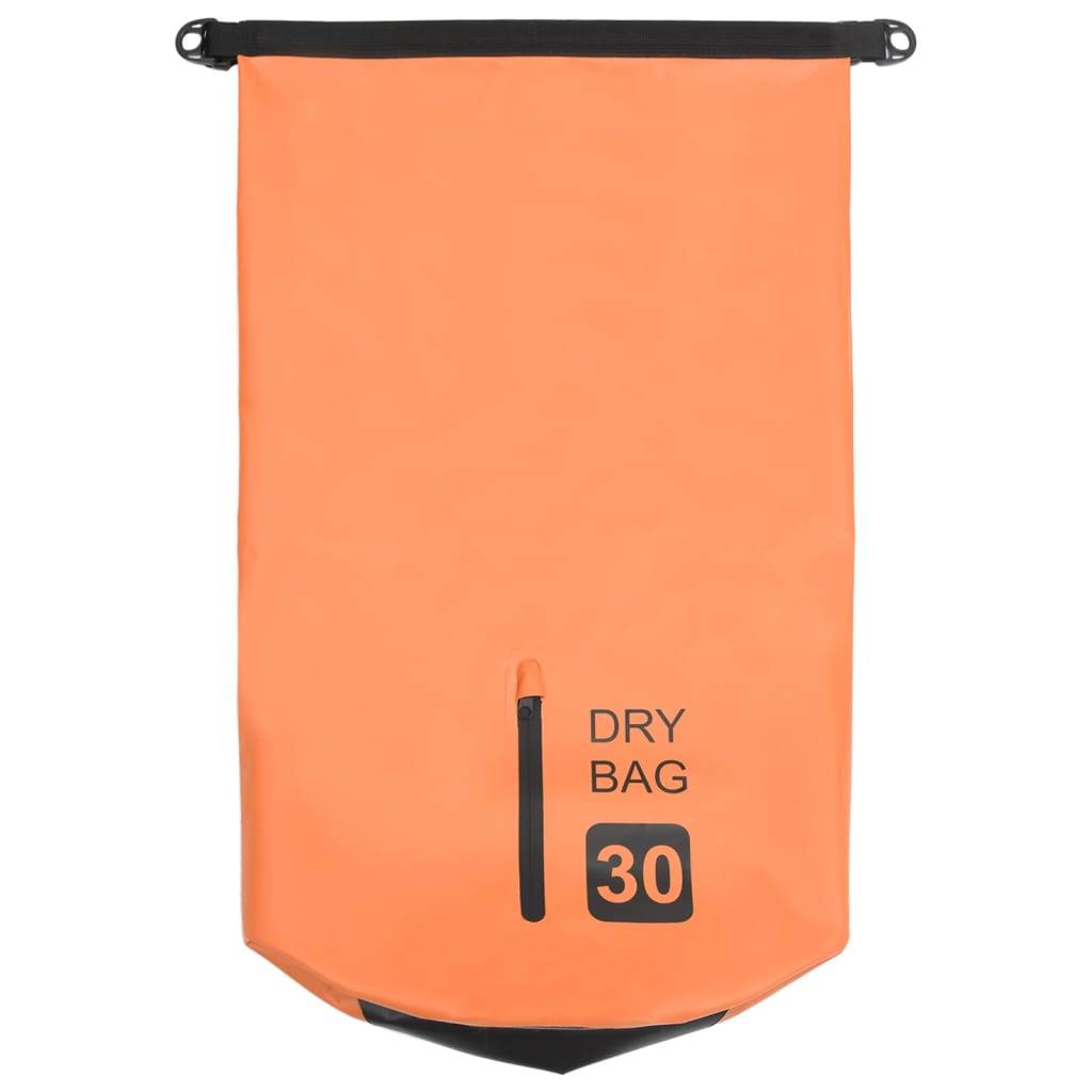 vidaXL Trockensack mit Reißverschluss Orange 30 L PVC