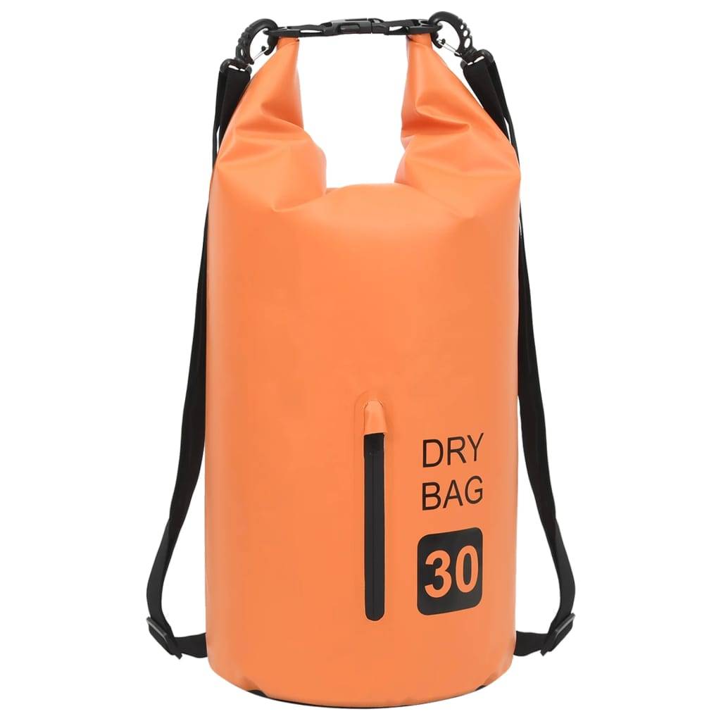 vidaXL Trockensack mit Reißverschluss Orange 30 L PVC