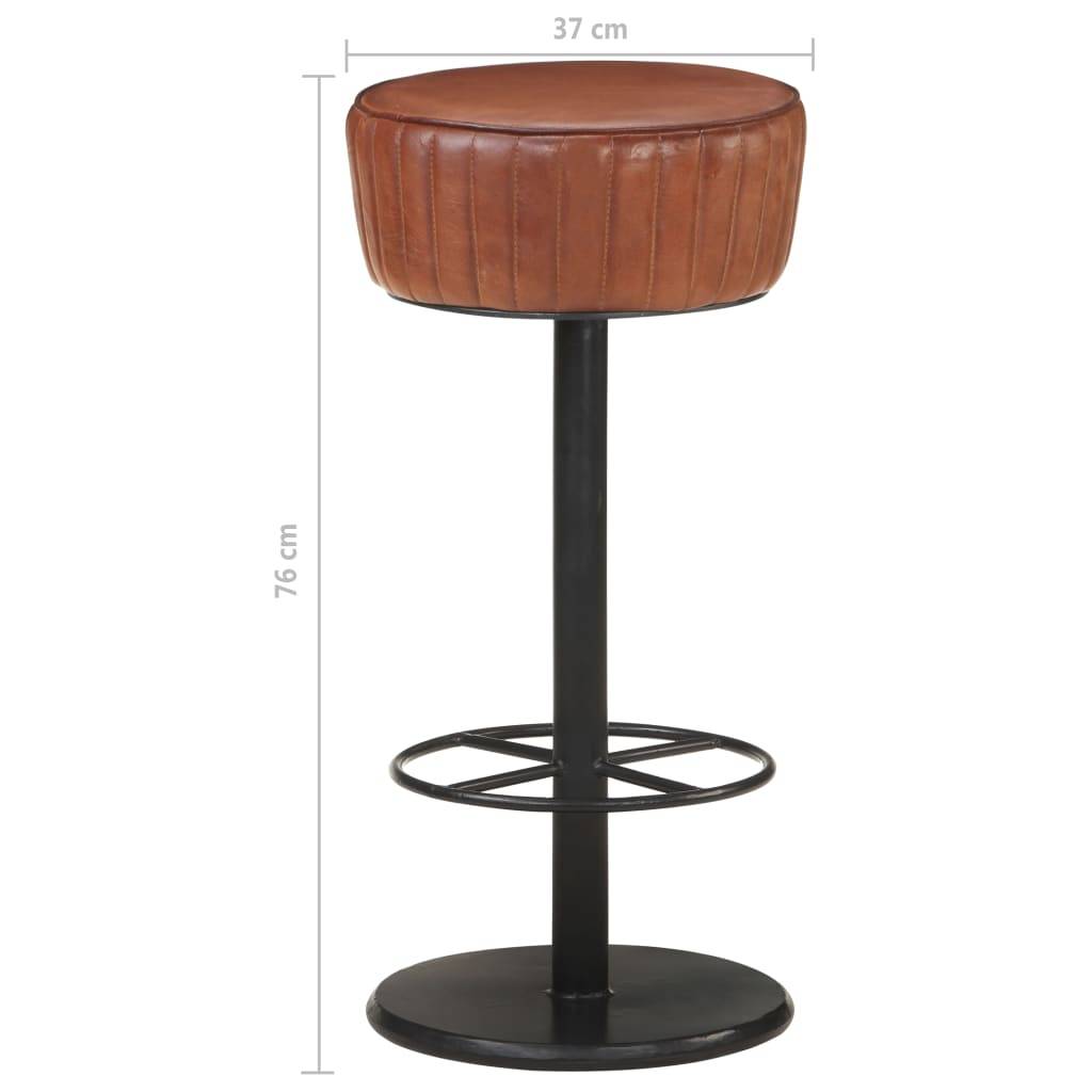 vidaXL Barhocker Braun Echtleder