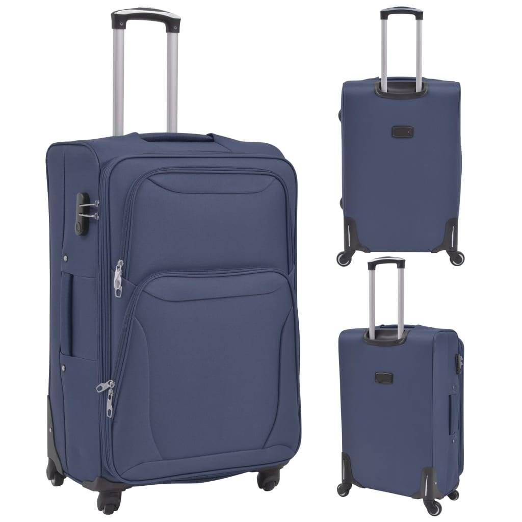 vidaXL 3-tlg. Weichgepäck Trolley-Set Marineblau
