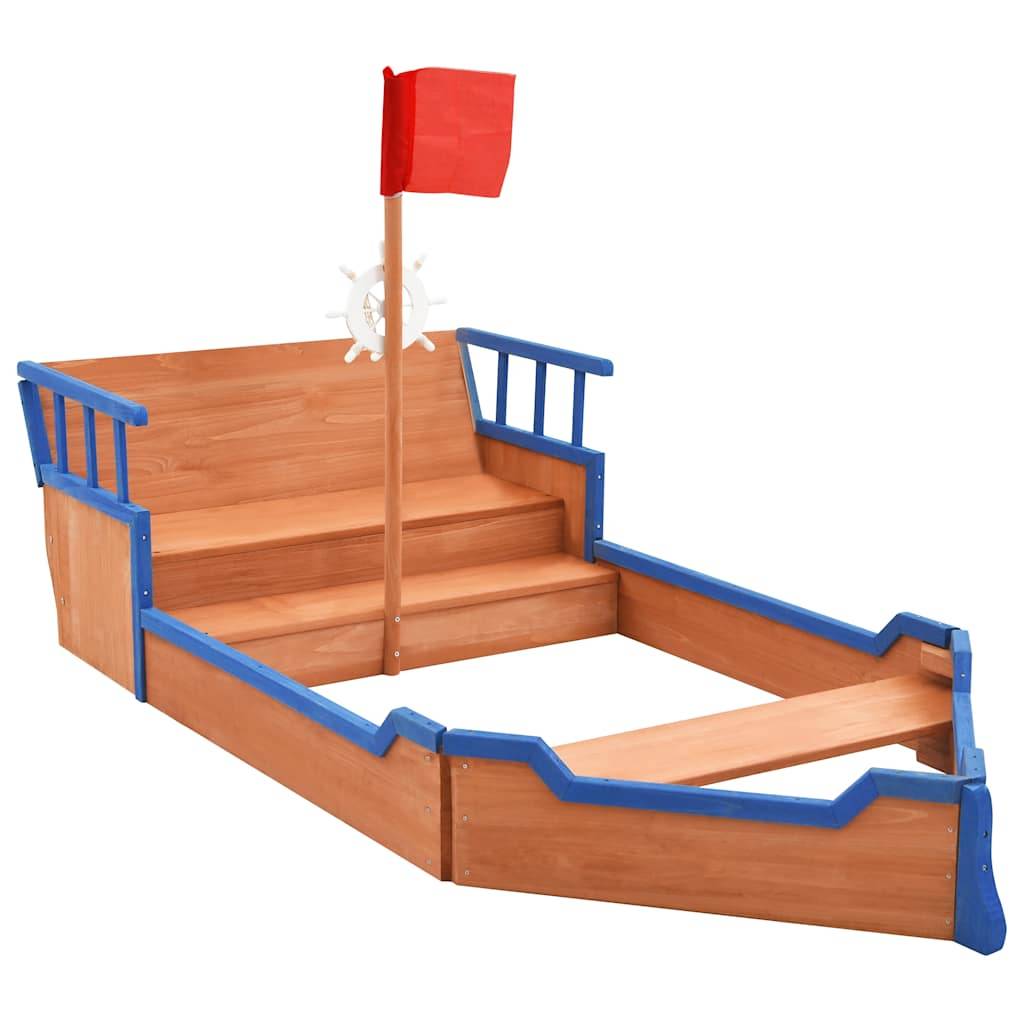 vidaXL Sandkasten Piratenschiff Tannenholz 190x94,5x101 cm