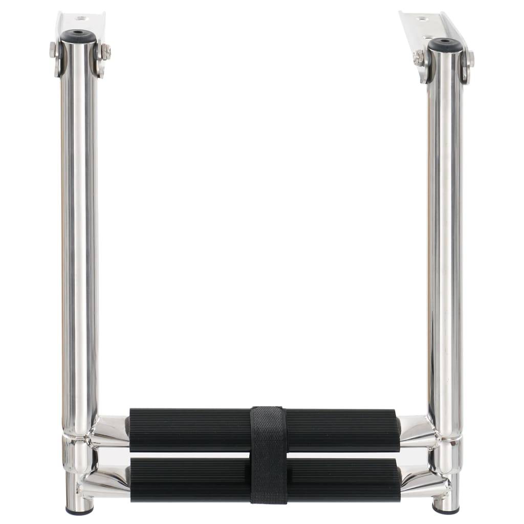 vidaXL Einstiegsleiter 2 Stufen Edelstahl