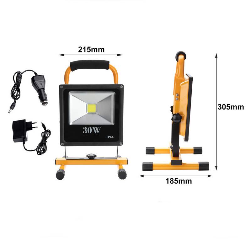 LED Akku Fluter Baustrahler Arbeitsleuchten mit Teleskopstativ Kaltweiß LED Arbeitsscheinwerfer 2x30W+1xStativ Fluter Flutlicht