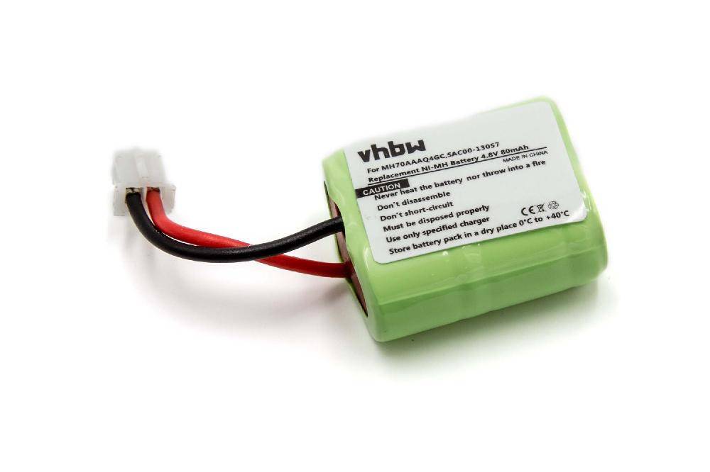 NiMH-Akku - 80mAh (4.8V) - für Hundehalsband Hunde-Trainer wie Sportdog MH70AAAQ4GC, SAC00-13057