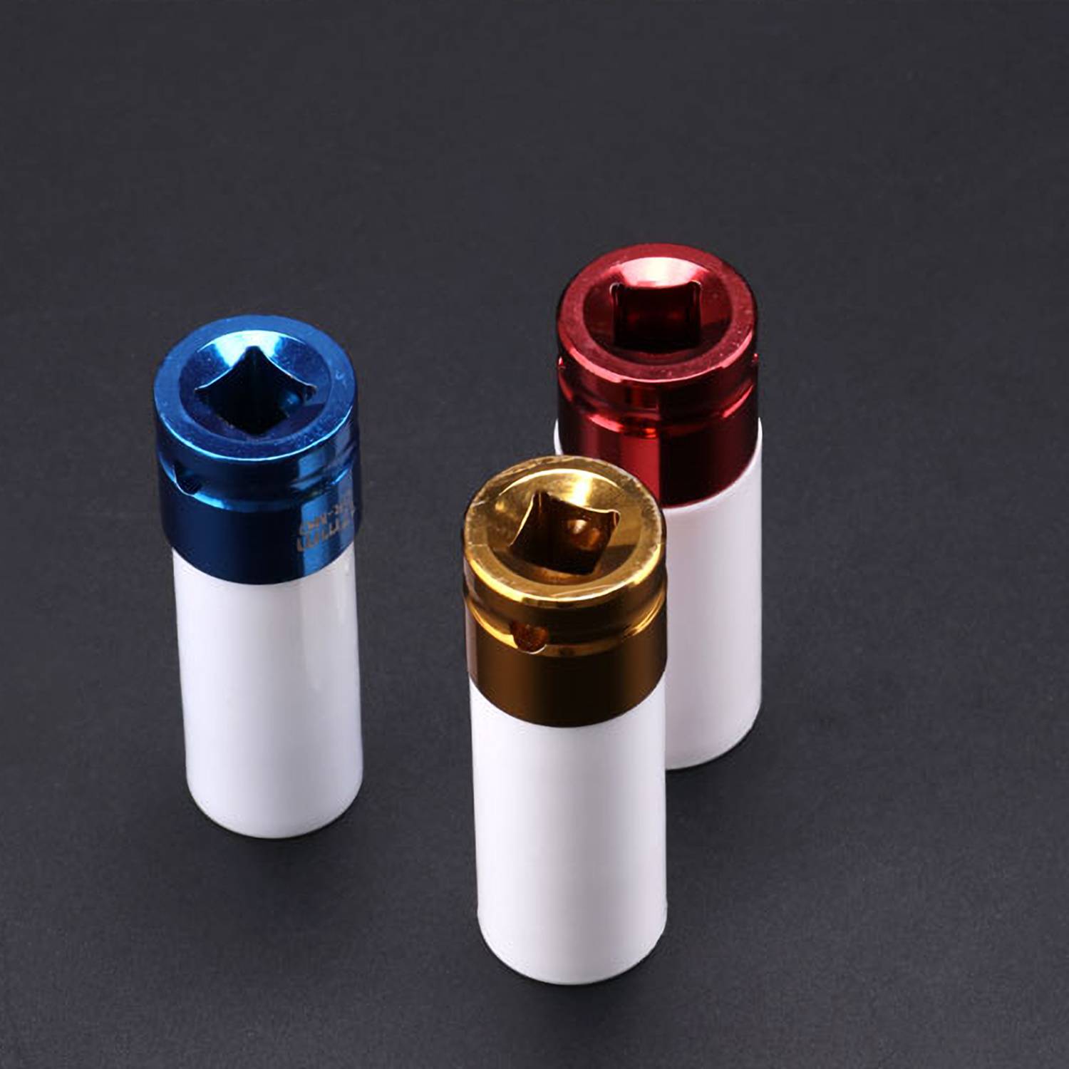 3tlg Kraft Schoneinsätze Steckschlüssel Schlagschrauber Nüsse Alufelgen Nuss Set 1/2"17-19-21mm