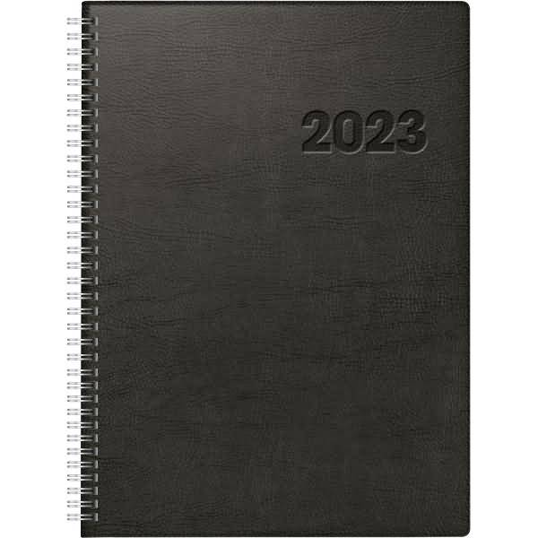 Buchkalender Conform 21x29,1cm 1 Tag/Seite Kunststoff schwarz 2023