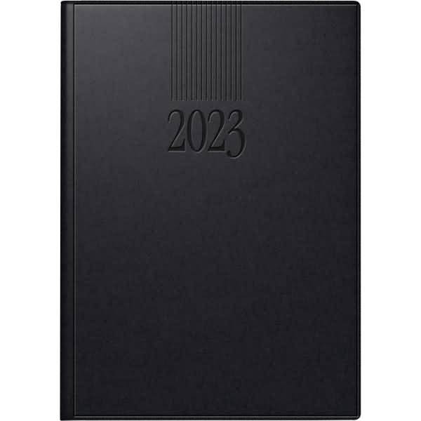 Buchkalender Roma 1 14,2x20cm 1 Tag/Seite Balacron schwarz 2023