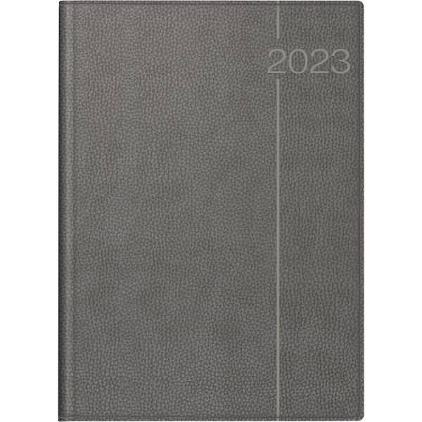 Buchkalender Conform 21x29,1cm 1 Tag/Seite Kunstleder grau 2023