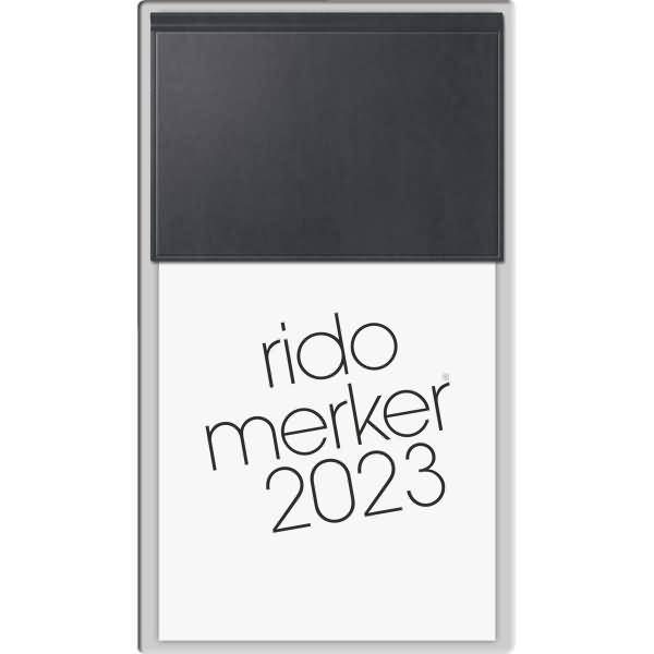 Tischkalender Merker 10,8x20,1cm PP schwarz 2023