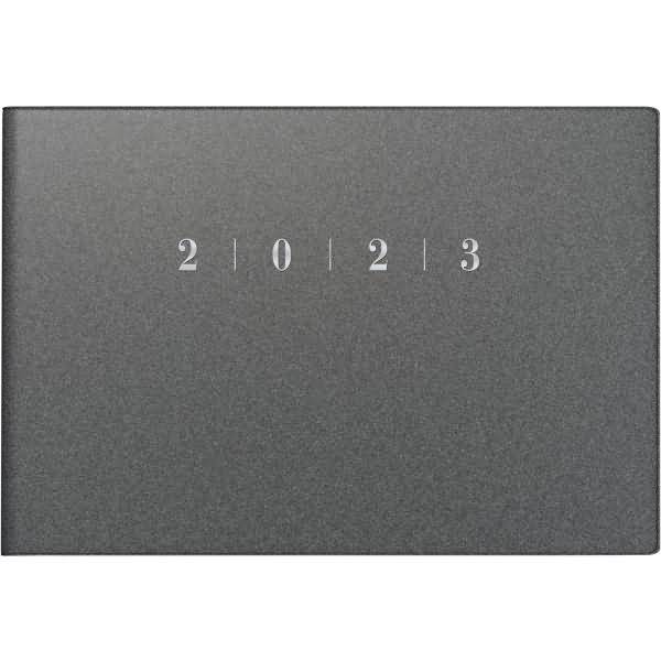 Taschenkalender Septimus 15,2x10,2cm 1 Woche/2 Seiten Kunststoff grau 2023