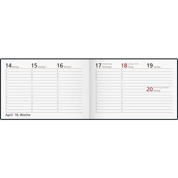 Taschenkalender Septimus 15,2x10,2cm 1 Woche/2 Seiten Kunststoff blau 2023