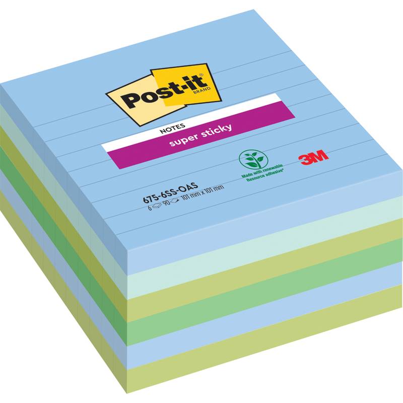 Post-it Haftnotizen super sticky notes, liniert, 101x101 mm