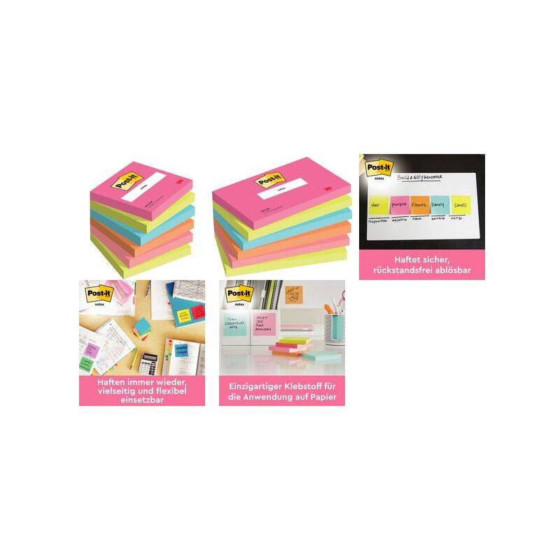 Post-it Haftnotizen notes, 76 x 76 mm, Poptimistic