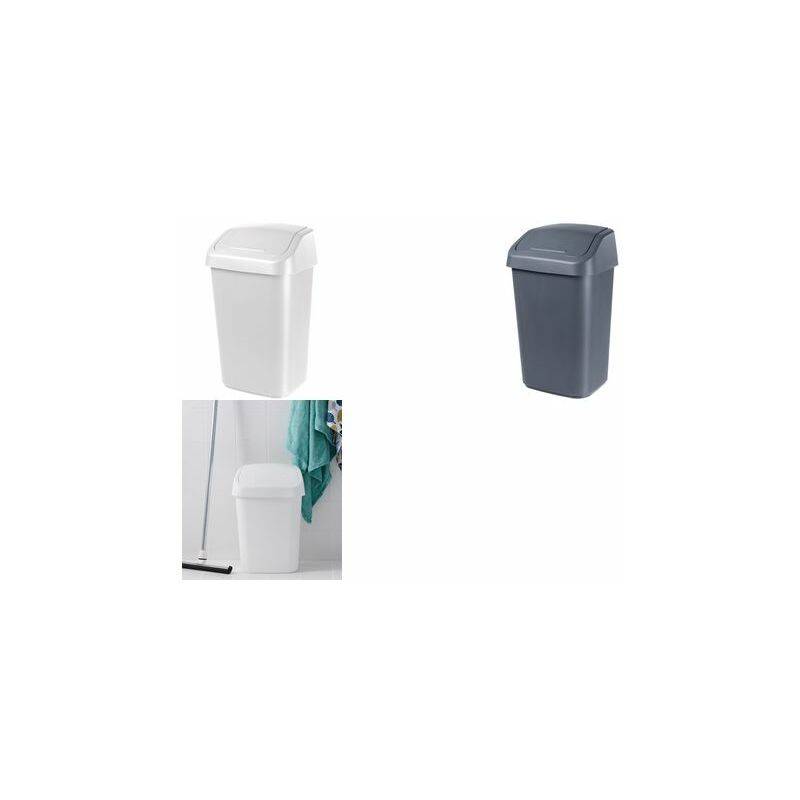 orthex Schwingdeckel-Abfalleimer, 10 Liter, weiß