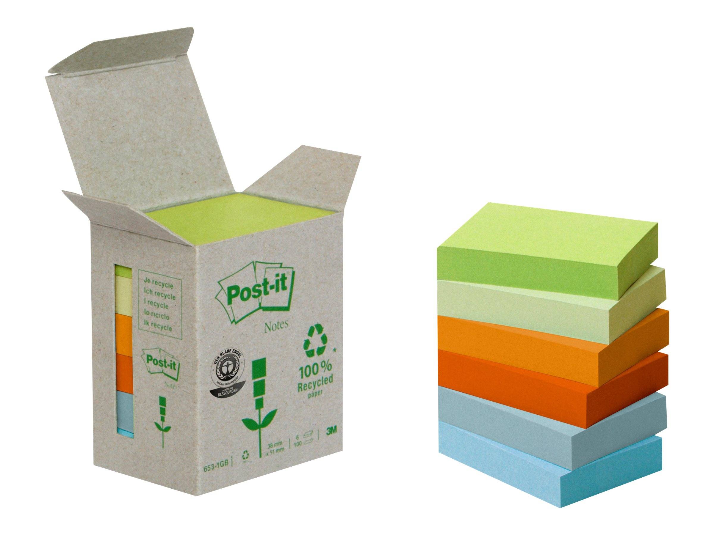 3M Post-it Mini Tower 6531GB - Notizen - 51 x 38 mm - 600 Blatt (6 x 100)