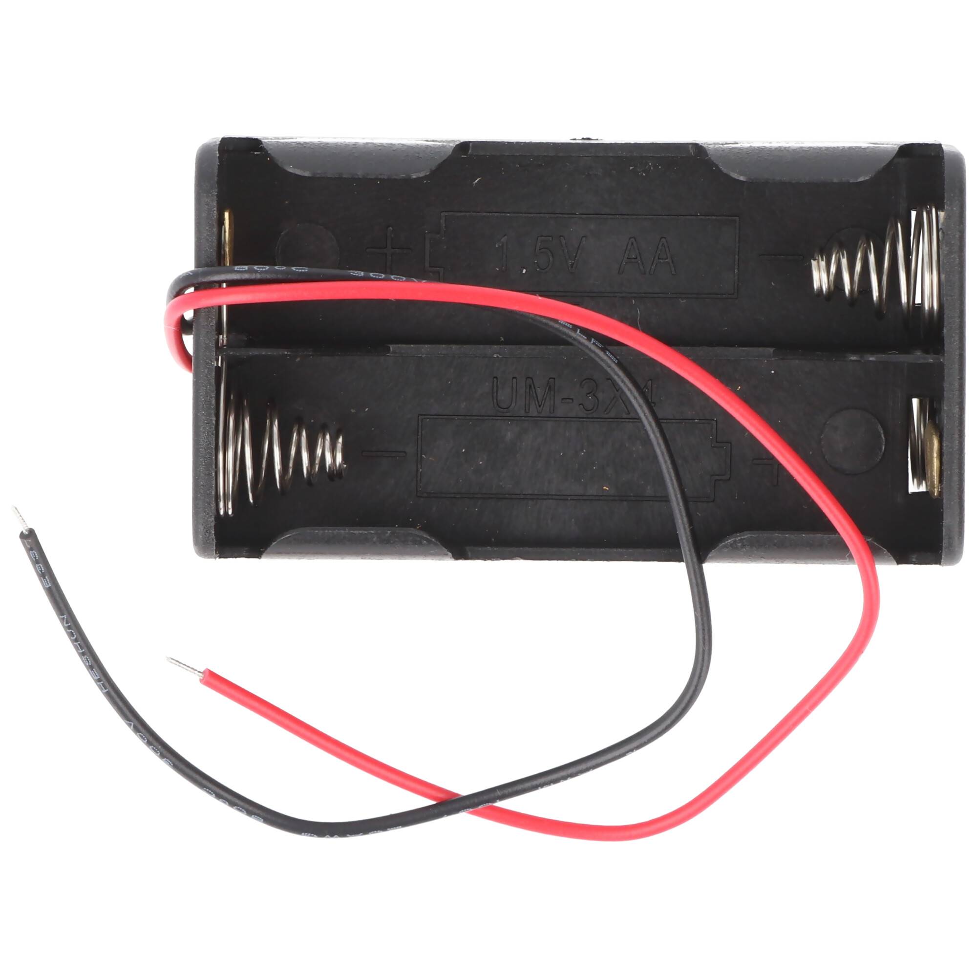 4x Batteriehalter - lose Kabelenden – Batterie Halterung Elektronik (Kunststoff)